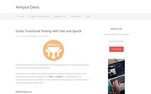 Grails: Functional Testing with Geb and Spock - Annyce Davis