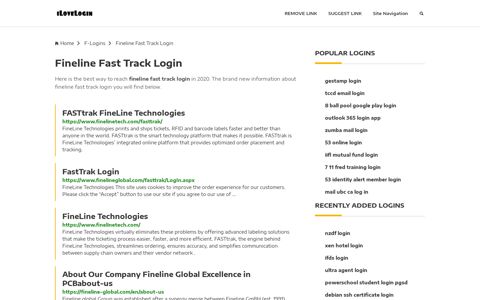 Fineline Fast Track Login ❤️ One Click Access