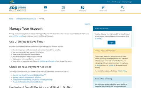 Manage Your Account with the EDD for Unemployment ...