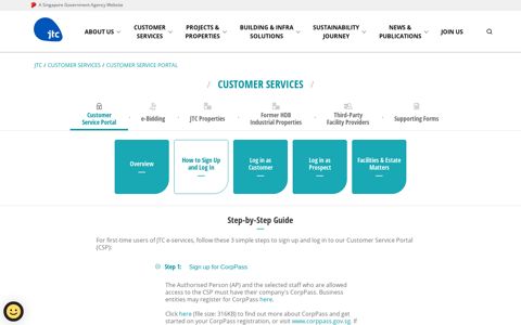 Customer Services Portal - How to Sign-up and Log-in - JTC