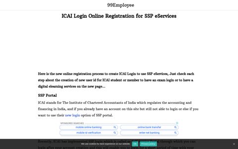 ICAI Login Online Registration for SSP eServices - 99Employee