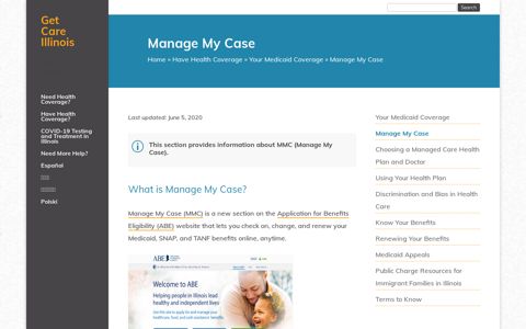 Manage My Case - Get Care Illinois