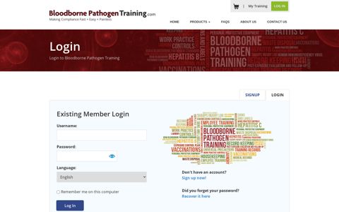 Member Login - BloodbornePathogenTraining.com