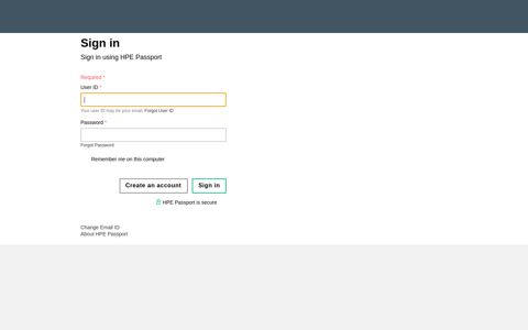 Sign-in To HPE Passport | HP® Official Site