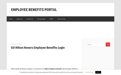 HILTON HONORS- Go Hilton Employee Benefits Login