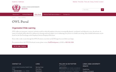 OWL Portal | Loma Linda University Health Connection