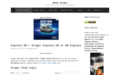 [Express HR] 🤑 Kroger Express HR Employee Hiring