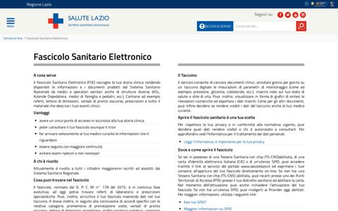 Fascicolo Sanitario Elettronico - Salute Lazio