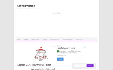 Egerton University Uni Plus Portal - Kenyadmission