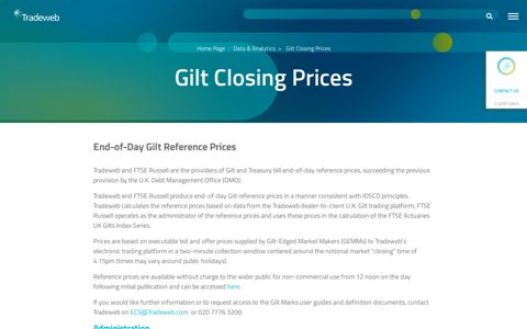 Gilt Closing Prices - Tradeweb Markets