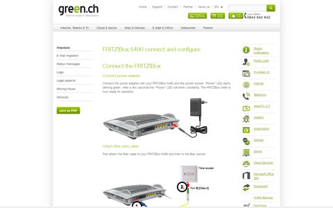 FRITZ!Box 5490 connect and configure - Green.ch