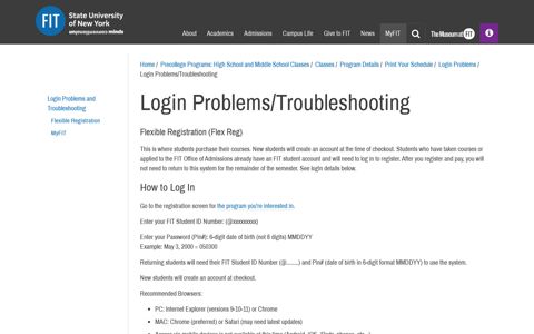 Login Problems/Troubleshooting | Fashion Institute of ...