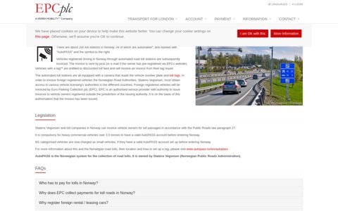 Norwegian Road Tolls - Euro Parking Collection plc