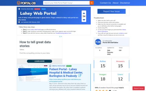 Lahey Web Portal