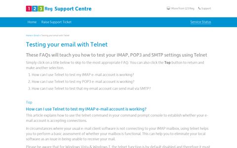 How to test your email with Telnet | 123 Reg Support