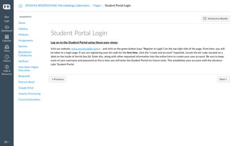 Student Portal Login: SP16V16 BIO2921H1AC Microbiology ...