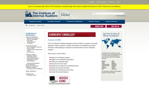 Access CCMS - Global IIA