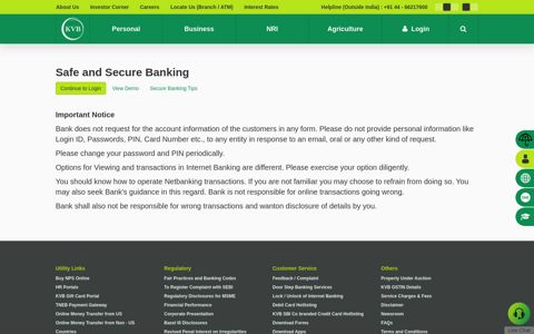 Safe Online Banking - Login Internet Banking | KVB