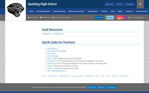 Staff Resources - Spalding High School