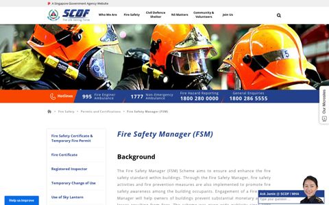Fire Safety Manager (FSM) | SCDF