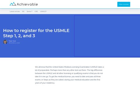 How to register for the USMLE Step 1, 2, and 3 | Achievable ...