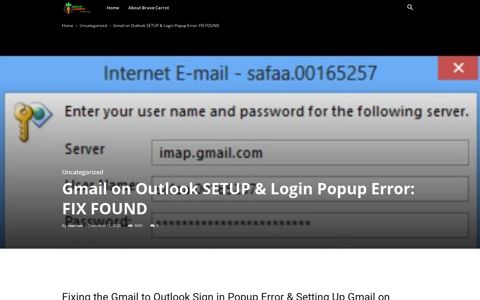 Gmail on Outlook SETUP & Login Popup Error: FIX FOUND