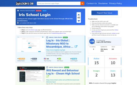 Iris School Login - Logins-DB