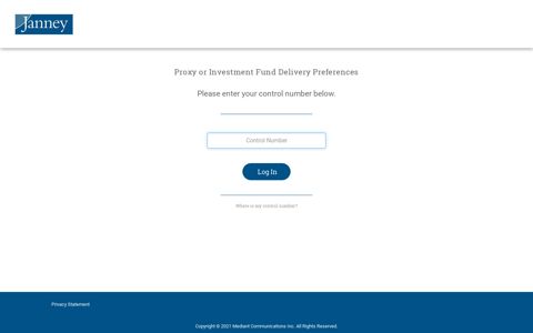Proxy or Investment Fund Delivery Preferences - Janney ...