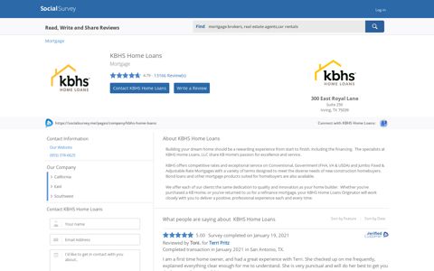 KBHS Home Loans Mortgage Reviews - SocialSurvey