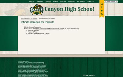Infinite Campus for Parents - Canyon High School