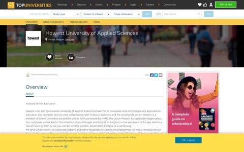 Howest University of Applied Sciences : Rankings, Fees ...