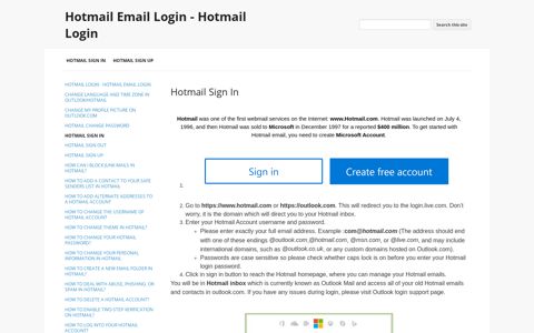 Hotmail Sign In - Hotmail Email Login - Hotmail Login