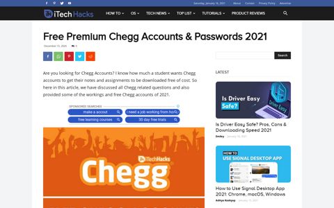 (Working) Free Premium Chegg Accounts & Passwords 2020 ...