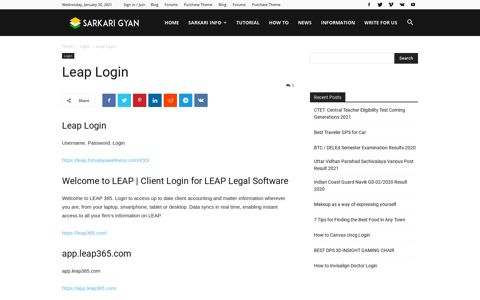 Leap Login - Update 2020 - SARKARI GYAN