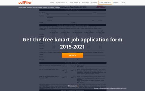 2015-2020 Form Kmart Job Application Fill Online, Printable ...