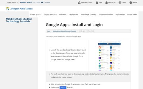 Google Apps: Install and Login - Arlington Public Schools
