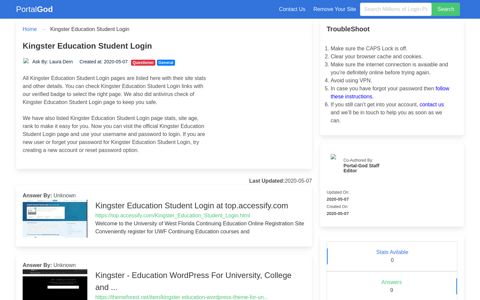 Kingster Education Student Login Page - portal-god.com