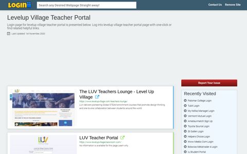 Levelup Village Teacher Portal - Loginii.com
