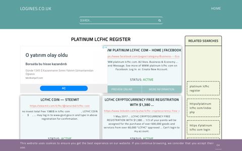 platinum lcfhc register - General Information about Login
