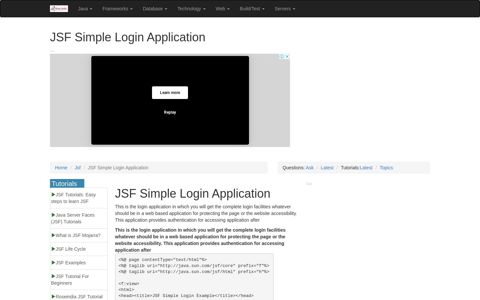 JSF Simple Login Application - RoseIndia.Net