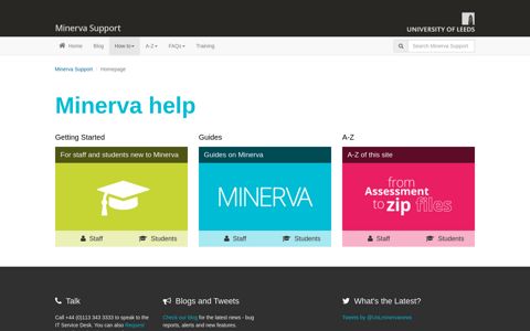 Minerva Support : Need Minerva help? - University of Leeds