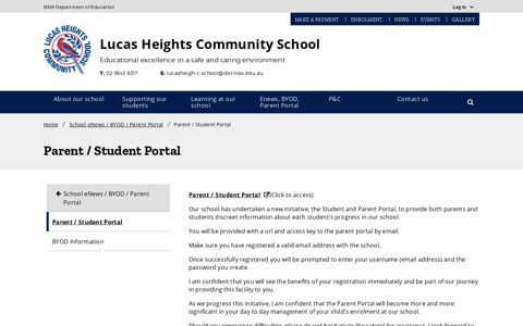 Parent / Student Portal - Lucas Heights Community School