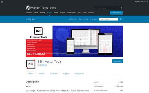 B2i Investor Tools – WordPress plugin | WordPress.org