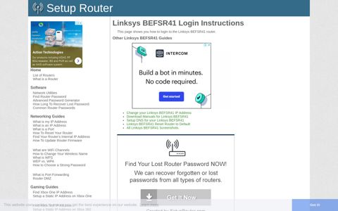 How to Login to the Linksys BEFSR41 - SetupRouter