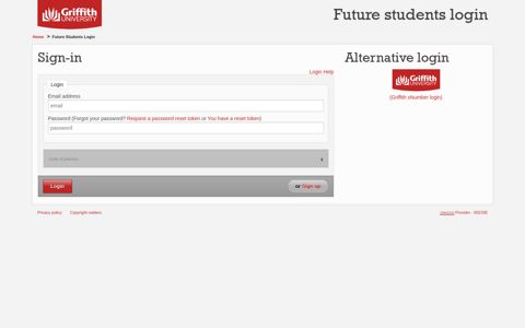Future students login - Griffith University