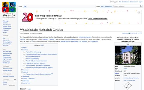 Westsächsische Hochschule Zwickau - Wikipedia