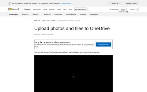Upload photos and files to OneDrive - OneDrive (home or ...