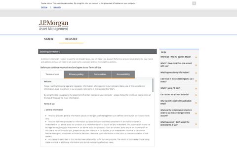 Register existing investors - J.P. Morgan Asset Management