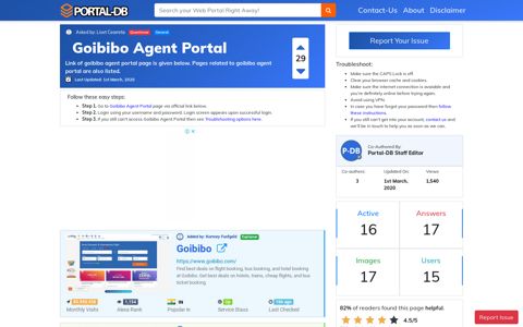 Goibibo Agent Portal