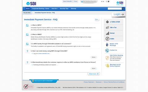 Immediate Payment Service - FAQ - State Bank of India ...